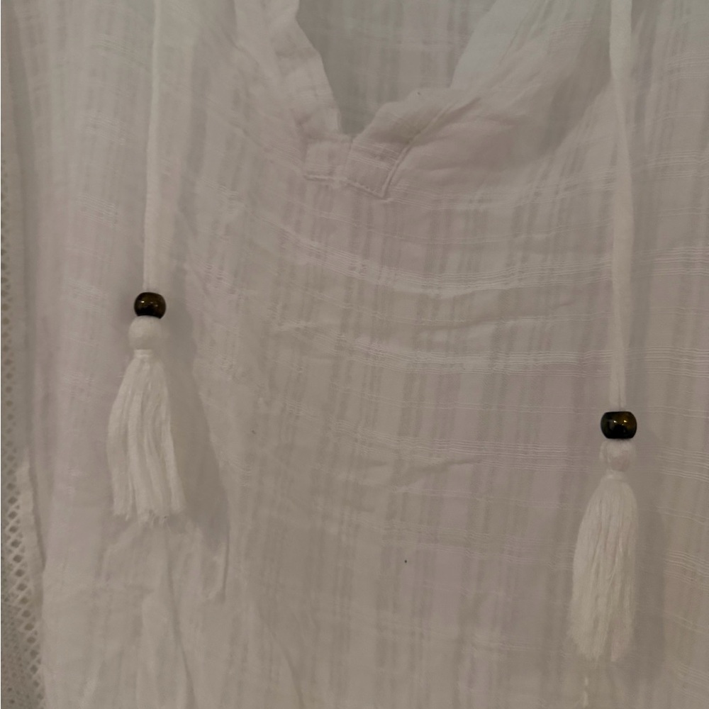Vintage Havana White Boho Blouse with Crochet Details - Picture 3 of 6